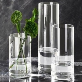 3 piezas de jarrones cilíndricos transparentes de acrílico para plantas en maceta, jarrones altos grandes de plástico irrompibles para centros de mesa de boda, juego de 3 bases decorativas