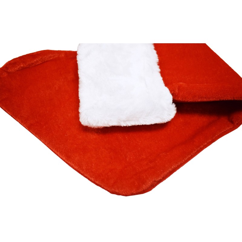 Set of 2-18" Red Velvet Stocking W/White Plush Cuff &