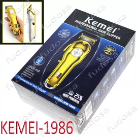 Kemei KM-1986 All-metal Professional Cordless Hair Clipper 1071 Trimmer Barber - KEMEI 1986 Gold