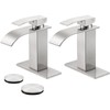 LUFG Bathroom Faucets Brushed Nickel Waterfall Bathroom Sink Faucet Modern