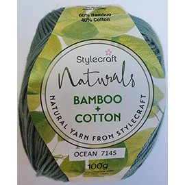 Stylecraft 2997145 Naturals Bamboo Cotton Ocean (7145) Yarn - 100g
