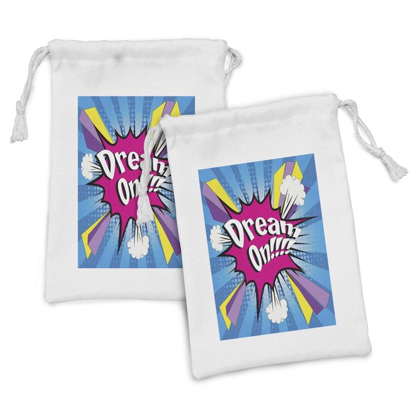 Lunarable Comics Fabric Pouch Set of 2, Pop Art Fictional