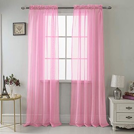 RT Designers Collection PNC04326 Celine Sheer 55x90 Rod Pocket Curtain Panel, Dusty Rose