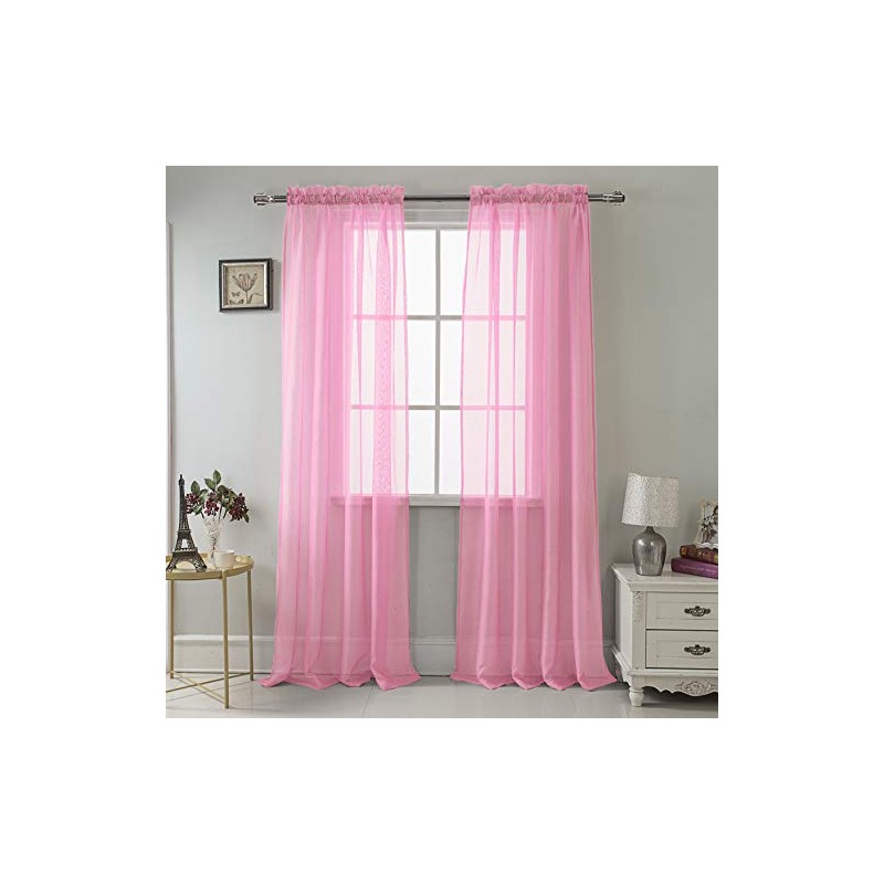 RT Designers Collection PNC04326 Celine Sheer 55x90 Rod Pocket Curtain