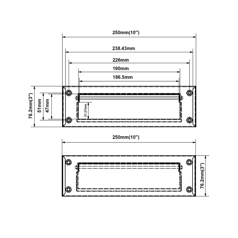 QCAA Solid Brass Mail Slot, with Solid Brass Interior Back