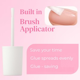 New Super Strong Nail Glue Gel (2PCS 20g) for Press on Nails, Nail Tips & Acrylic Nails, Quick Drying Brush On Nail Glue for Press Ons, No Uv Cured Long Lasting 30+Days Beauty Secrets Salon Quality