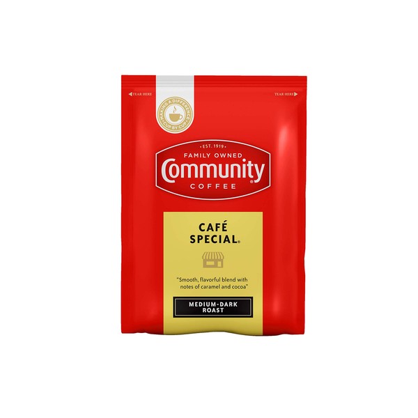 Community Coffee Pre Measured 3.0 oz Café Special Medium Dark Roast Fractional Packs, 20 Count, Full Body Rich Flavorful Taste, 100% Select Arabica Coffee Beans