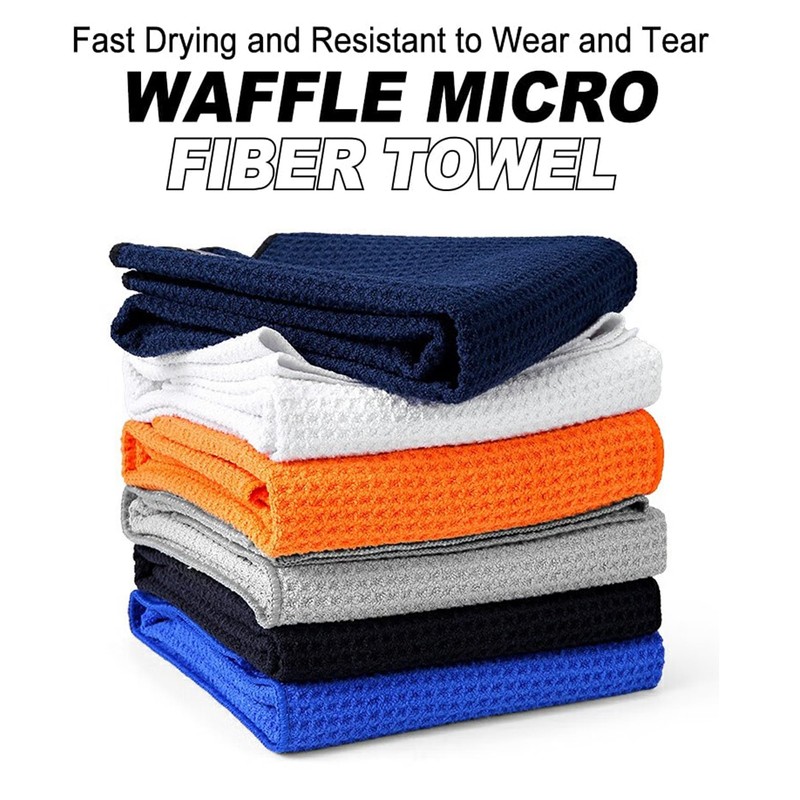 MAGOLFIN Magnetic Golf Towel with Carabiner Clip, Microfiber Waffle Design