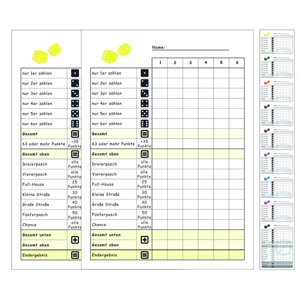 DiceCupFlex Dice Game Pad DIN A6 with 50 Pages Dice