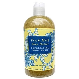 Greenwich Bay Trading Co. Exfoliating Scented Body Wash - Luxury Spa Quality, Shea & Cocoa Butter Enriched - 16 Ounce (Fresh Milk Shea Butter)
