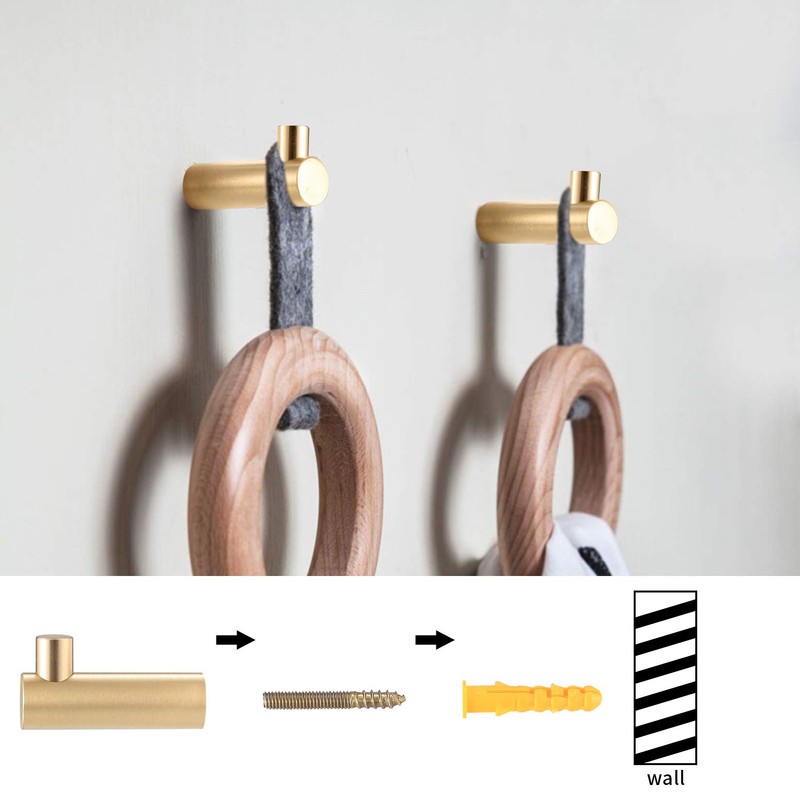 Wall Mounted Gold Clothes Hooks, Brass Coat Hooks, Decorative Wall