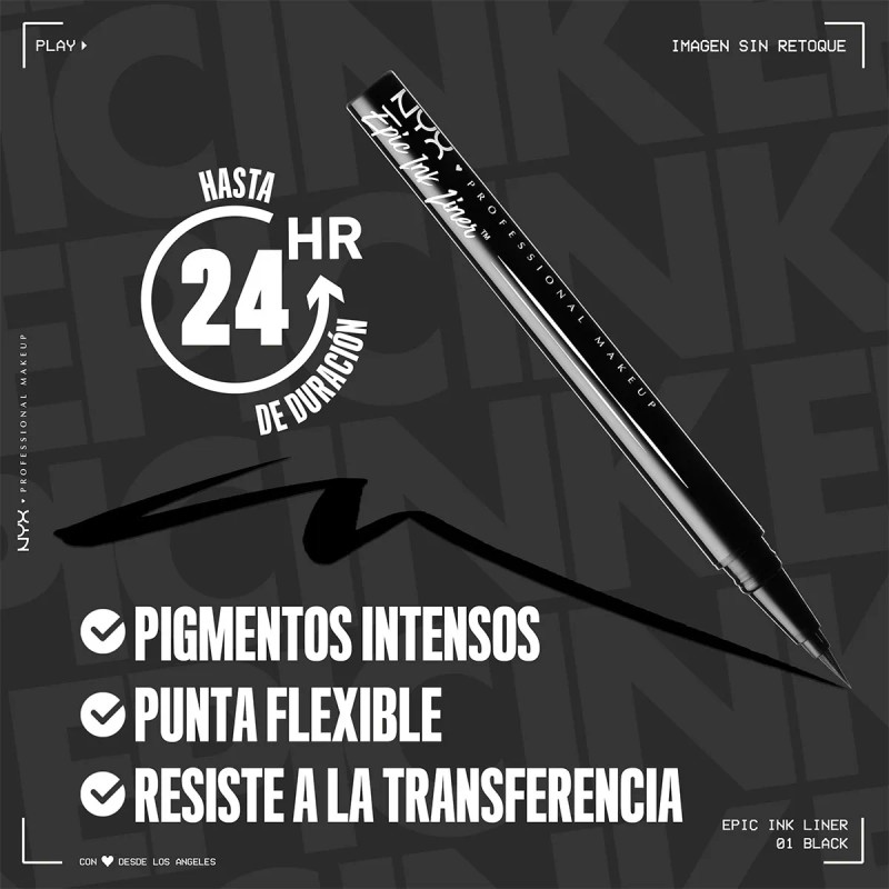 Nyx Professional Epic Ink Liner Delineador Black