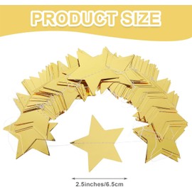 104 Ft Gold Star Garland Banner Star Paper Gold Star Garland Star Backdrop Bright Star Hanging Bunting Banner Backdrop Reflective Sparkle Little Hanging Decor for Birthday Engagement Wedding Party