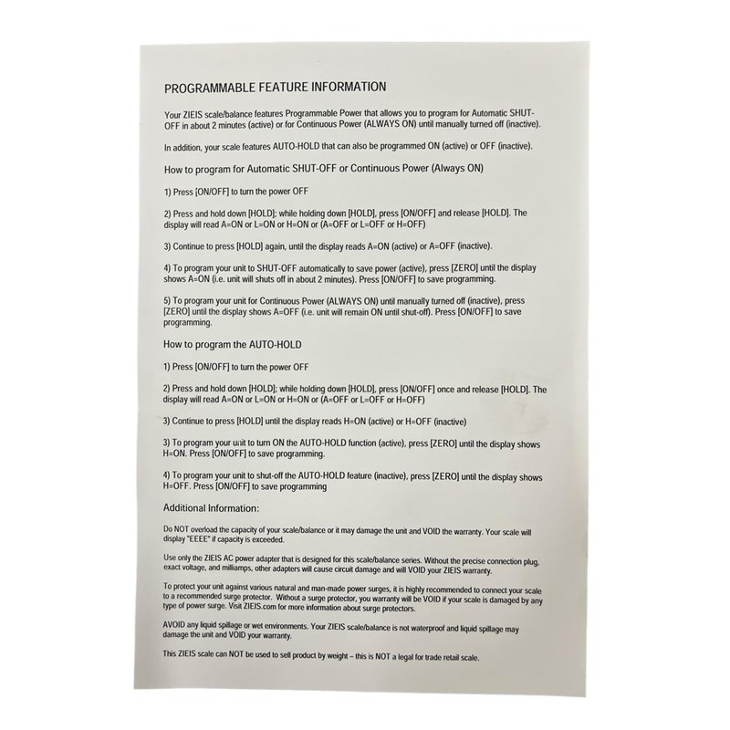 Zieis 75 Lb x 0.50 Oz Programmable Digital Shipping Postal