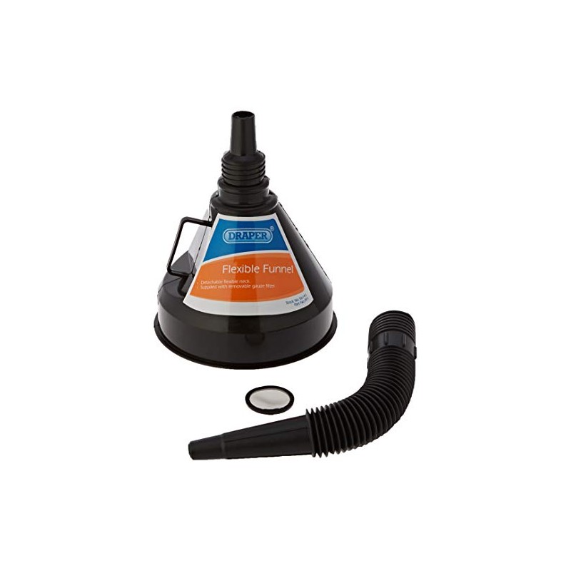 Draper 56141 Flexible Plastic Funnel , Black