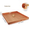 MAGIGO 24 x 24 Inches Large Square Cherry Wood Ottoman
