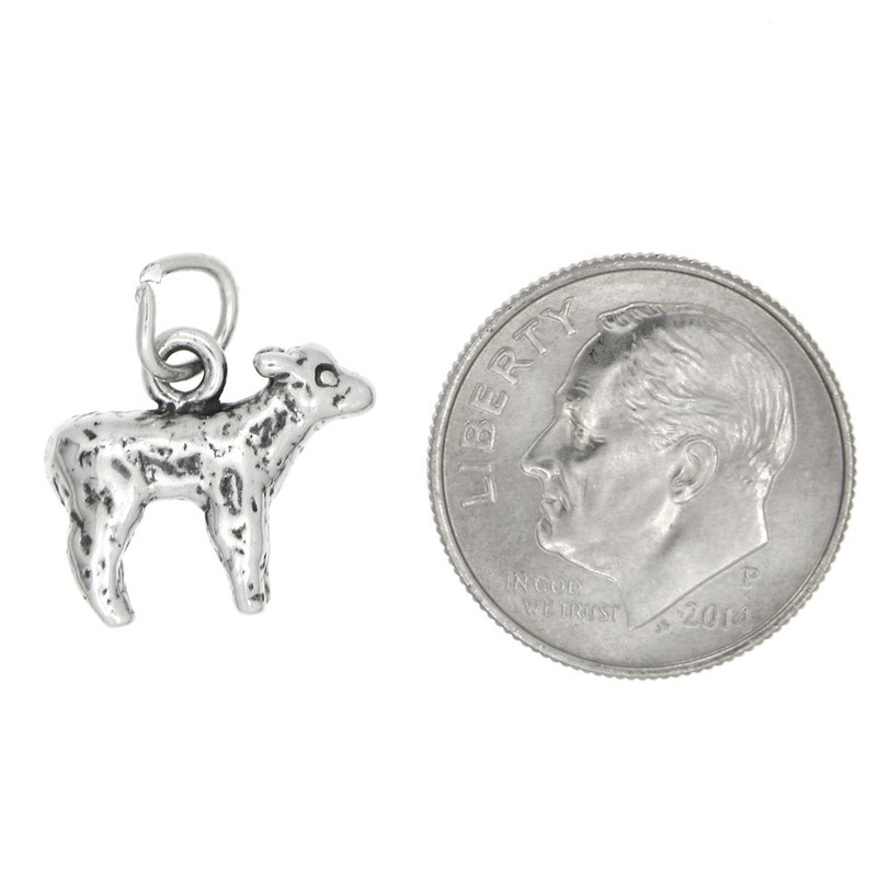 Sterling Silver Oxidized 3D Lamb Sheep Charm