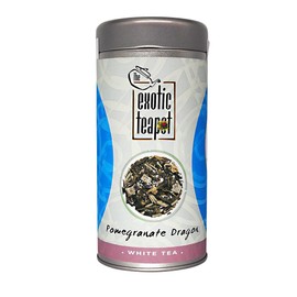 The Exotic Teapot - Pomegranate Dragon Fruit White Tea, 125g Tin, Loose Leaf Peony