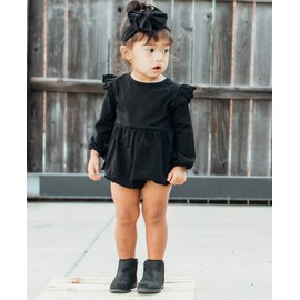RuffleButts Baby/Toddler Girls Long Sleeve Bubble Romper