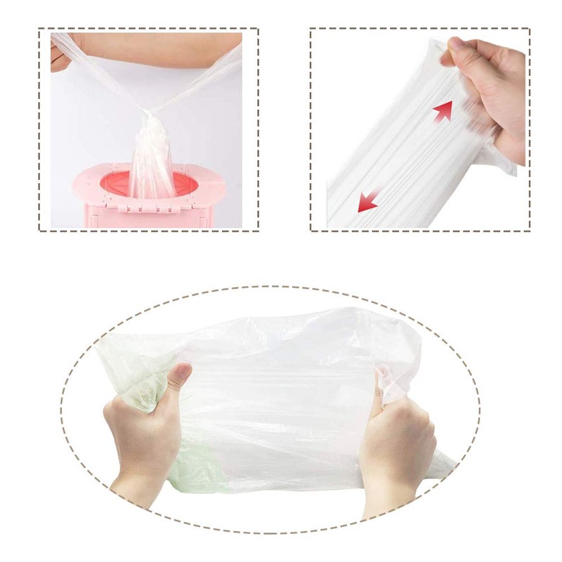 100Pack Potty Chair Liners with Drawstring,Toilet Seat Potty Bags Cleaning