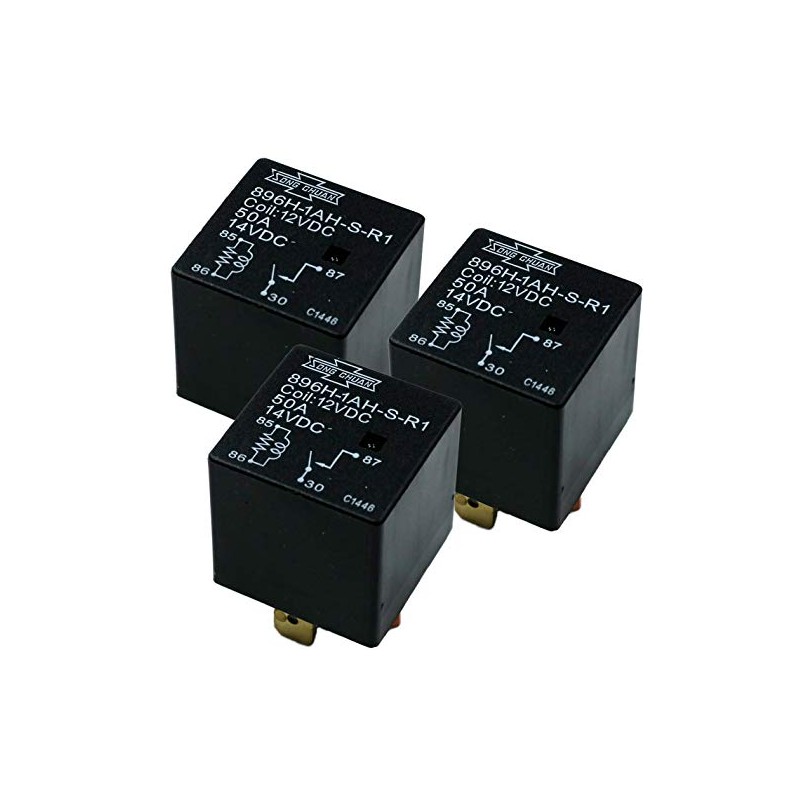 Song Chuan Coil"Sealed" SPST 50A 12VDC Relay (Pack of 3)