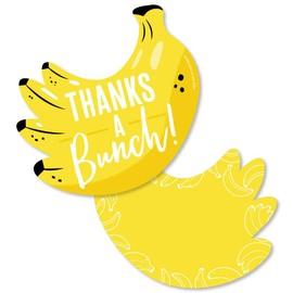 Big Dot of Happiness Let's Go Bananas - Shaped Tropical Party Thank You Note Cards with Envelopes - Set of 12
