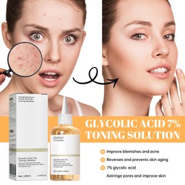 Glycolic Acid Toner, Glycolic Acid 7% Resurfacing Exfoliating Solution for Blemishes and Acne, Toner Suitable for Combination and Oily Skin, Pore Treatment (100ml)