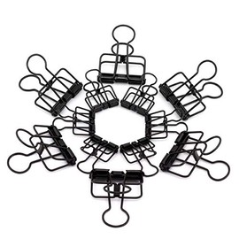 RuiLing 40-Pack Multi-Purpose Metal Wire Binder Clip Set,20pcs 2.25 Inch & 20pcs 1.57 Inch Paper Metal Clips,for Home Office Supplier School Accessories - Black