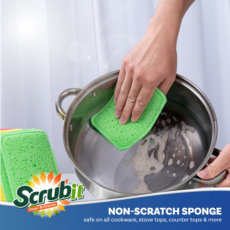 Scrub and Wipe Cleaning Sponges [10 Pack] – SCRUBIT Dual