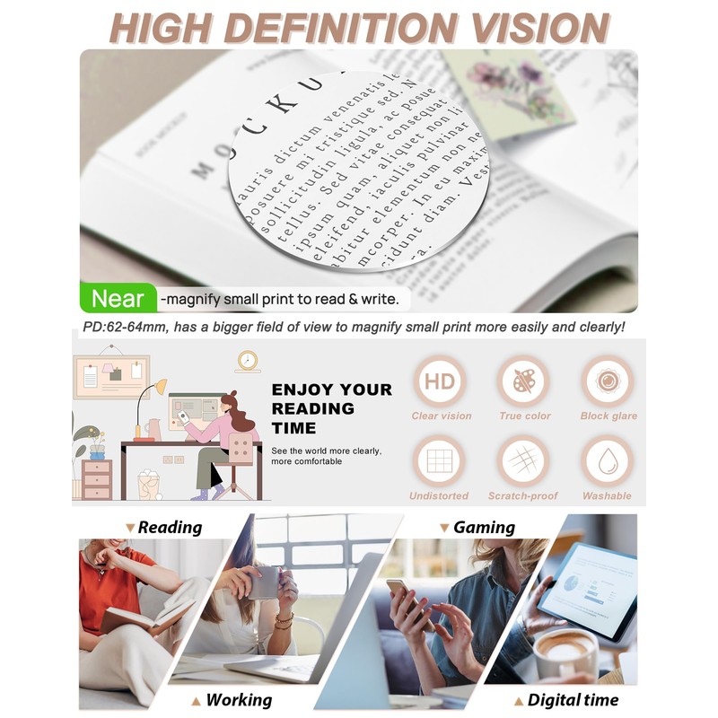 MARE AZZURO Large Reading Glasses 2.00+ Women Stylish Readers 100