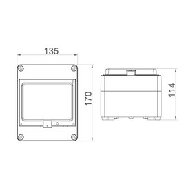 Hermetic Fuse Box, Small Distribution Board, IP65 Wet Room Surface-Mounted Distribution Box 400 V AC
