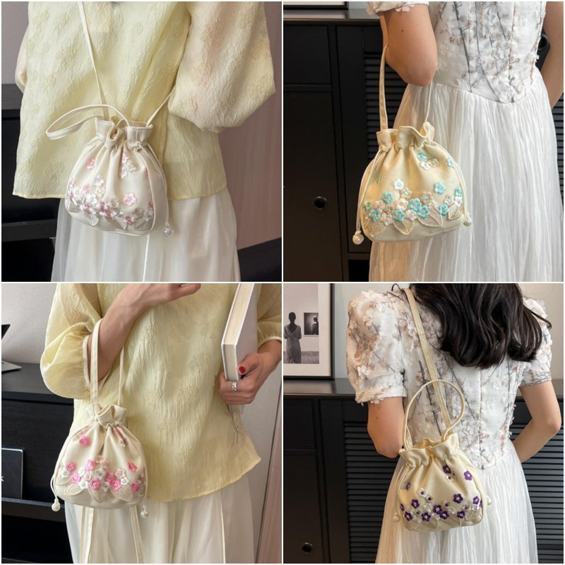 Lunari Drawstring Bag, Shoulder Bag, Handbag, 2-Way Drawstring Pouch, Pochette,