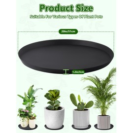 Kalolary 20 Inch Plant Saucer for Potted Plant Silicone Plant Trays Plant Saucer Growing Tray Heavy Sturdy Silicone Plant Drainage Saucers Plant Drip Trays for Pots Seed Starter Growing Trays