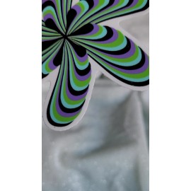 Moonlight Jade STKR079 Green Purple Black Aqua TWISTED Flower Shaped Sticker | Flowers Cute