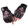 WHITE FANG Men's NT100 (02: Red) Leather Gloves Fingerless Bicycle
