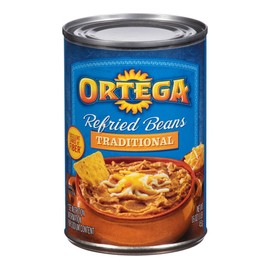 Ortega Refried Beans, Traditional, 16 Ounce (Pack of 12)