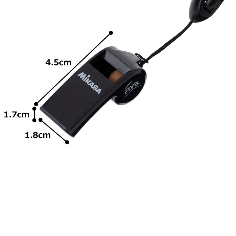 MIKASA PUL-BK International Volleyball Federation (FIVB) Whistle, Palmaster, Black