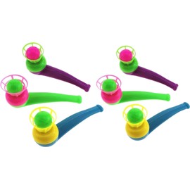 Txuolin 6 Pcs Floating Blow Pipe and Balls Game, Balance Blowing Stress Reliever for Adults Funny Party Supplies, Novelty Party Stress Relief (Random Color)