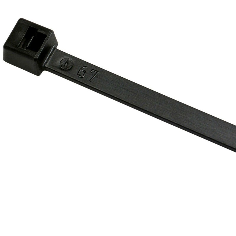 200 Pack 250mm x 4.8mm Black Zip Ties - Heavy
