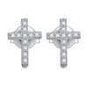 Cross Earrings Diamond Stud Cross Sterling Silver Earrings for Women