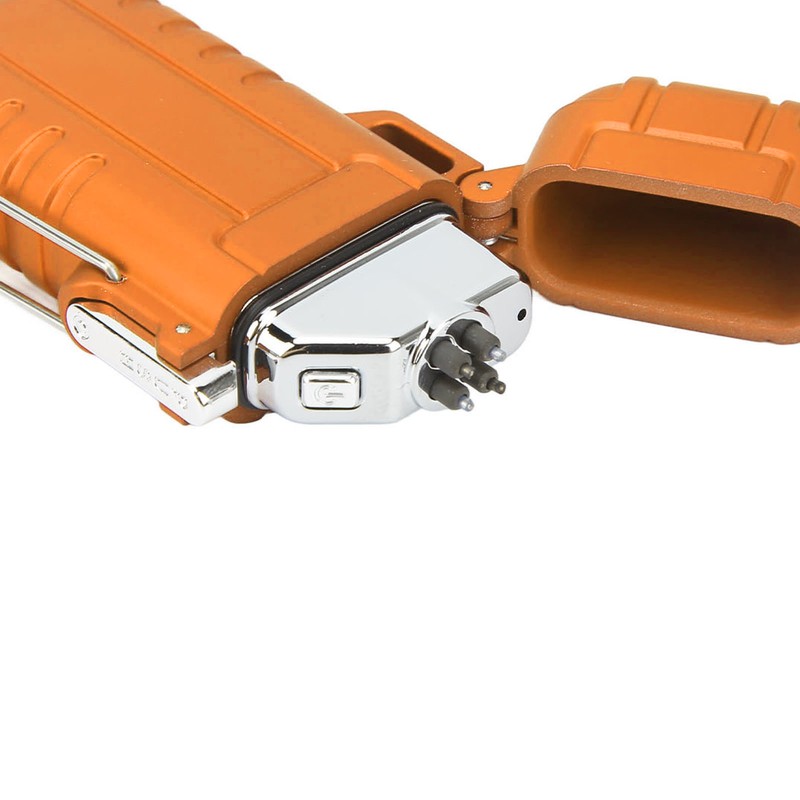 Outdoor Double Arc Electric Lighter Portable Waterproof Flashlight Lighter Charging