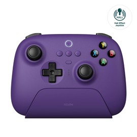 8Bitdo Ultimate 2.4g Wireless Controller with Charging Dock, Hall Effect Joystick Update, Pro Gamepad with Back Buttons & Turbo Function for PC, Android, Steam Deck & Apple (Purple)