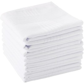 Men's Handkerchiefs 100% Soft Cotton Premium White Hankie Hankerchieves,Cotton White Handkerchief Set, Hanky. (6 PC SET)