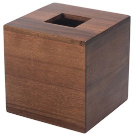 Tissue Box Cover, Square Tissue Box Holder, Acacia Wood Facial Paper Holder for Bathroom, Bedroom, Dinner Table, Office (2 Pack, 5.7 x 5.7 x 5.7 inch)