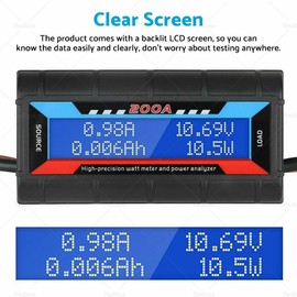 KAKA AUTO PARTS 200 Amp Digital Watt Meter Power Analyser Solar Caravan Meters Anderson Style Plug 12V