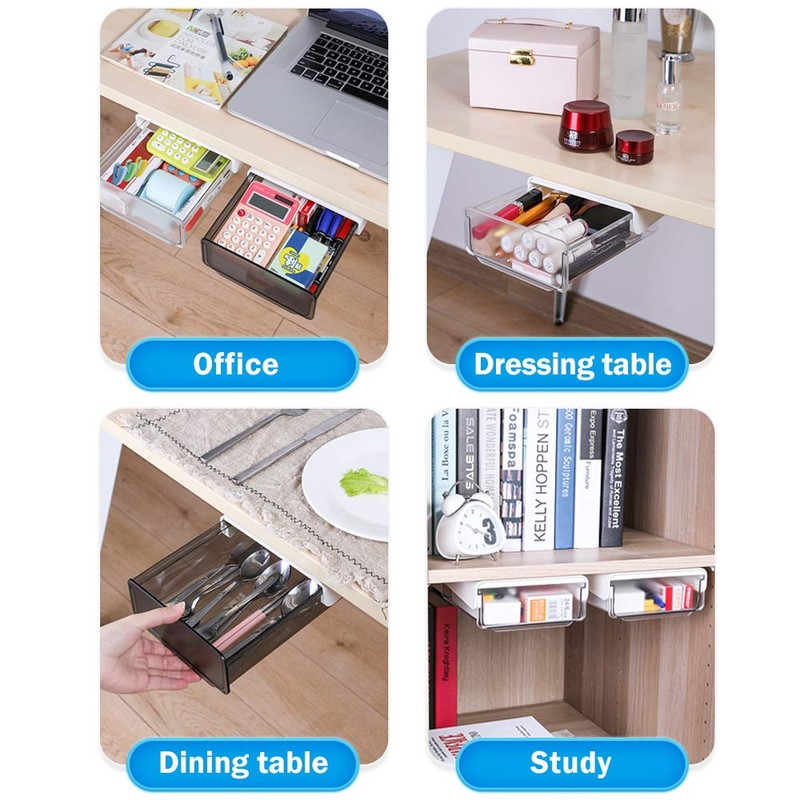 CMOISO Under Desk Drawers, Under Table Drawer, 2PCS Creative Desk