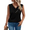 SAMPEEL Summer Tops for Women Black Button Down Tank Top