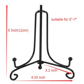 Artliving 5 Pulgadas(2 Piezas) Hierro Pantalla Soporte Negro Hierro Caballete para Libros de Cocina, Fotos, Platos Decorativos,Bowl,Placas, Tablets