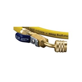 Yellow Jacket 30460 - A2L Hose for Left-Handed A2L Refrigerant Tank (Yellow PLUS II Hose, 60' ' LH to ' RH, 45 Fitting with Ball Valve)