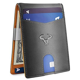 Billetera De Hombre Delgado,BULLIANT Billetera De Cuero Bolsillo Frontal Cartilla De Hombre De 3 Pulgadas X 4,3 Pulgadas 11 Tarjetas + Billetera + Bolsillo De Moneda